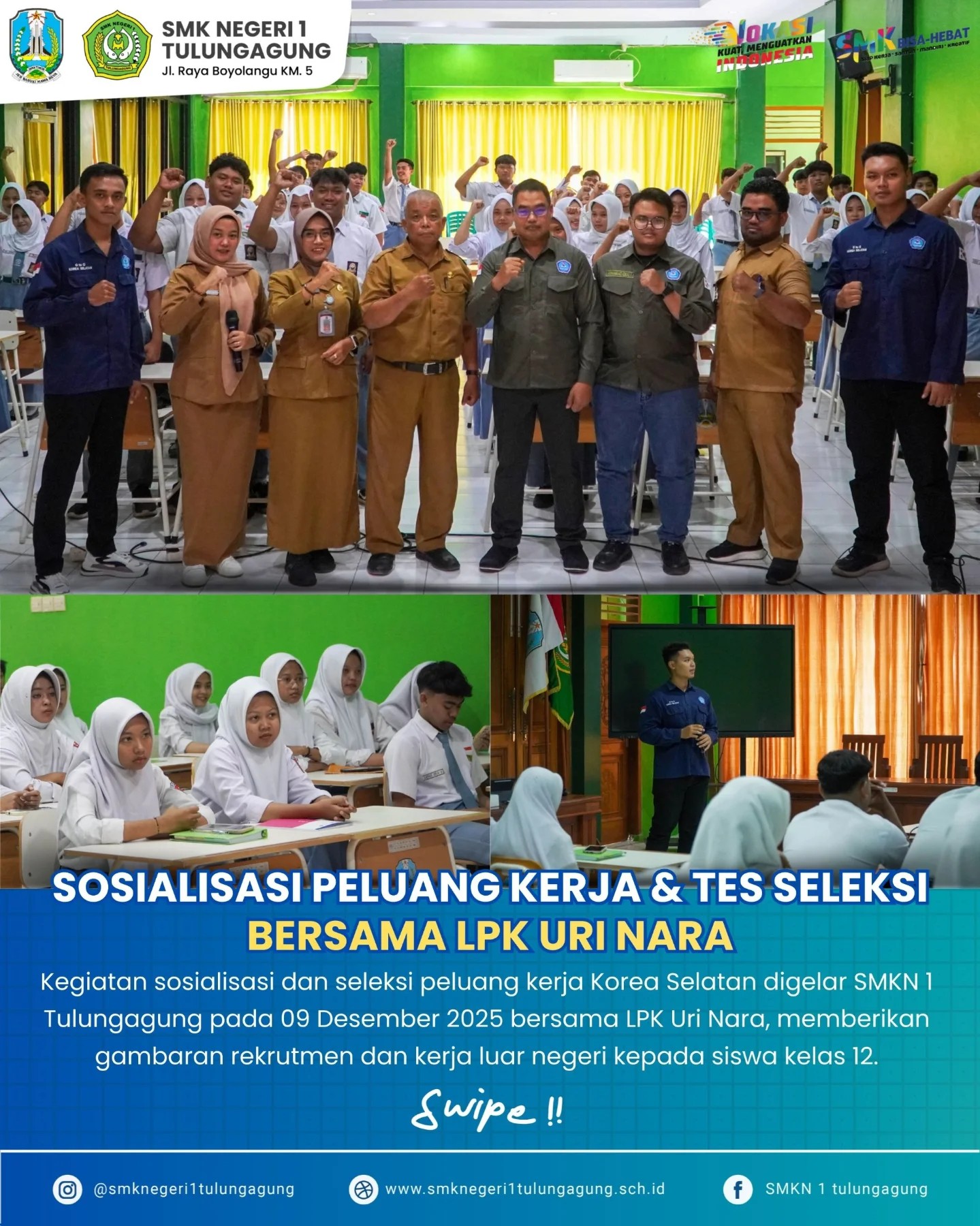 Sosialisasi dan seleksi peluang kerja Korea Selatan  oleh LPK Uri Nara.