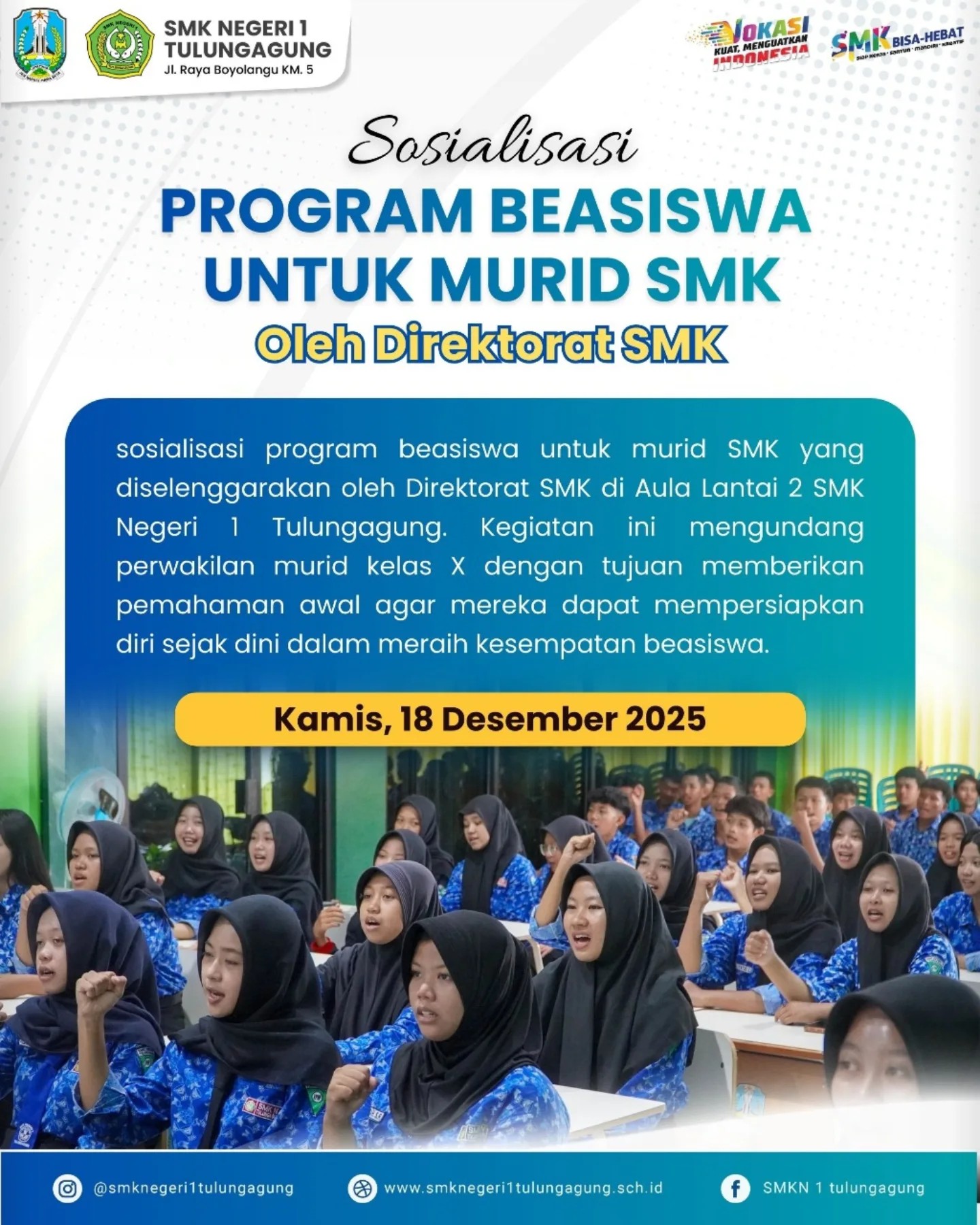 Program Beasiswa Untuk Murid SMK oleh Direktorat SMK