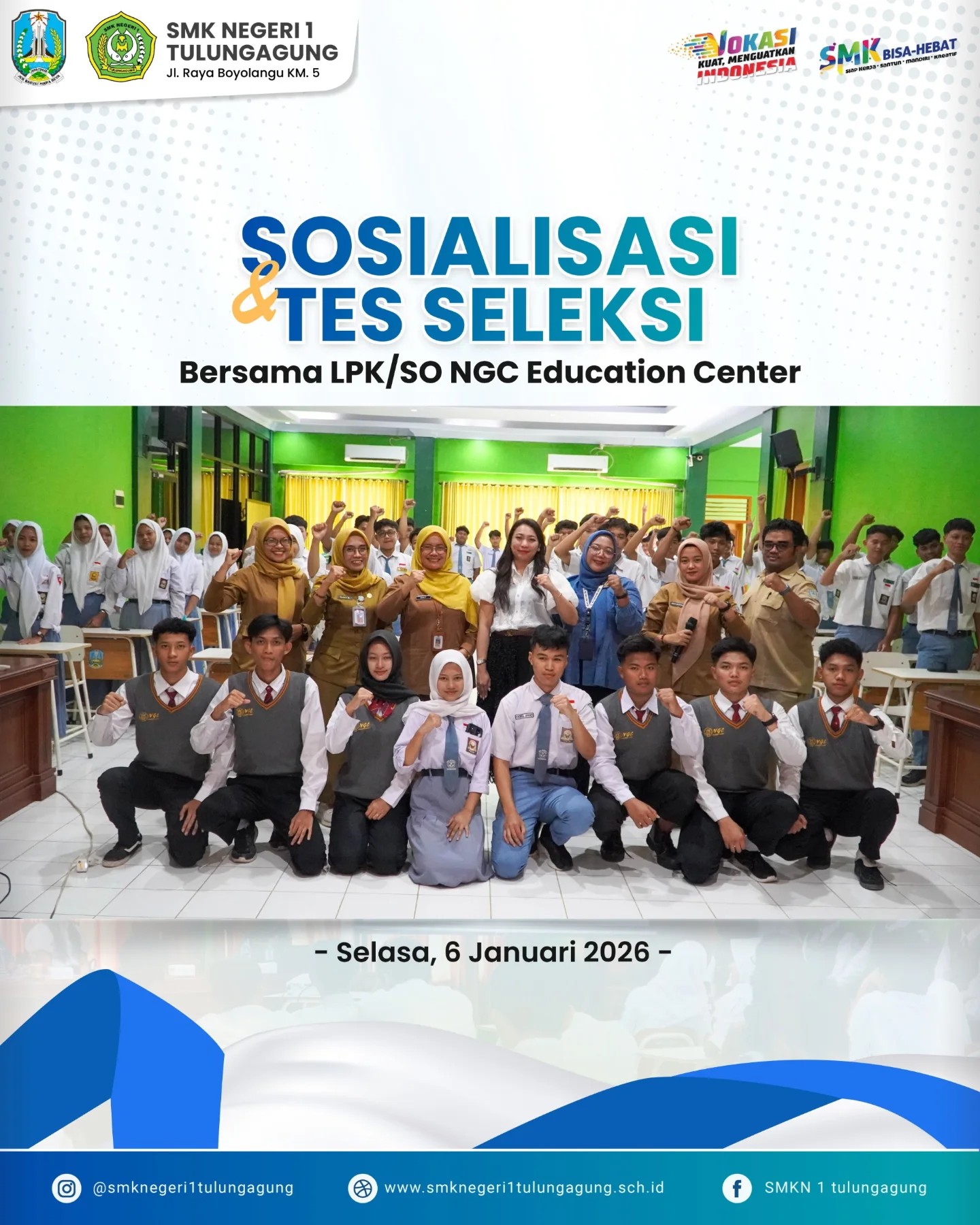 Sosialisasi dan Tes Seleksi bersama LPK/SO NGC Education Center.