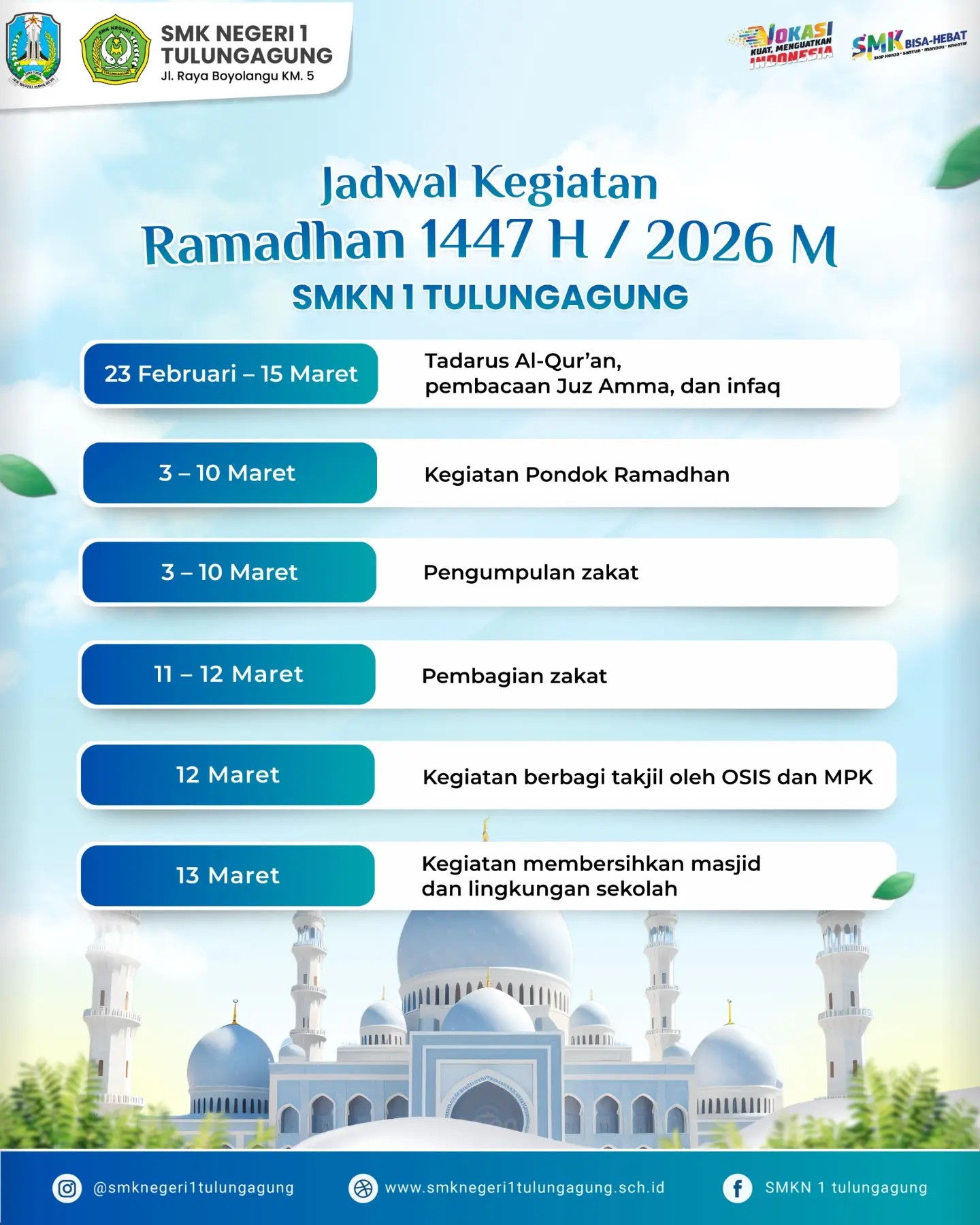 Rangkaian Kegiatan Ramadhan 1447 H SMKN 1 Tulungagung