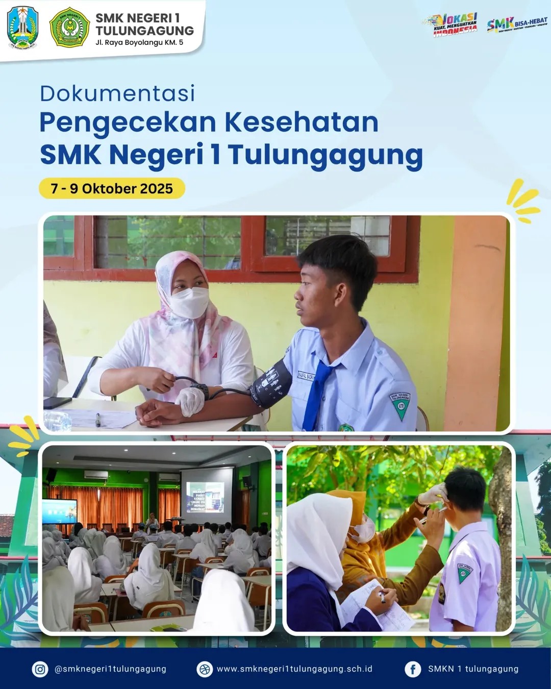 Pengecekan Kesehatan SMKN 1 Tulungagung