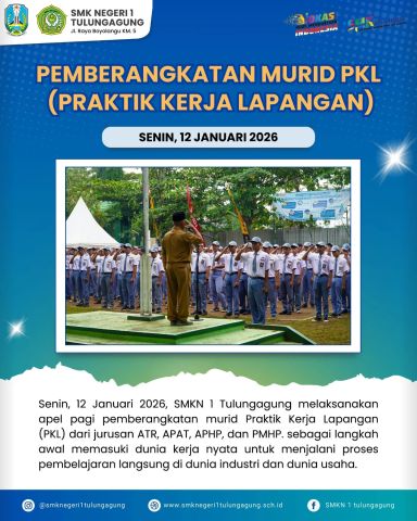Apel pagi pemberangkatan muridPKL 