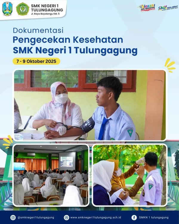 Pengecekan Kesehatan SMKN 1 Tulungagung