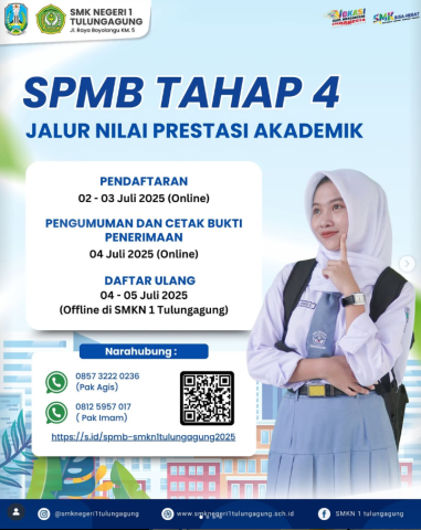 SPMB TAHAP 4 JALUR NILAI PRESTASI AKADEMIK SMKN 1 TULUNGAGUNG