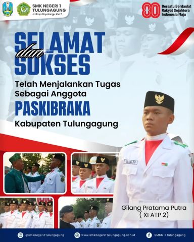 Selamat dan Sukses untuk Gilang Pratama Putra, Anggota Paskibraka Tulungagung 2025