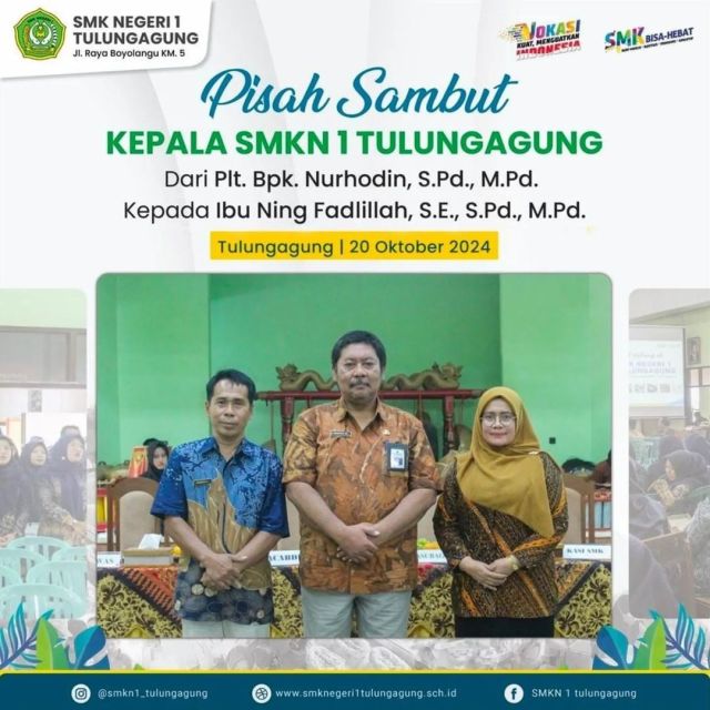 Pisah sambut Kepala SMKN 1 Tulungagung