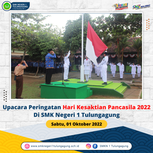 Upacara Peringatan Hari Kesaktian Pancasila 2022 di SMKN 1 Tulungagung