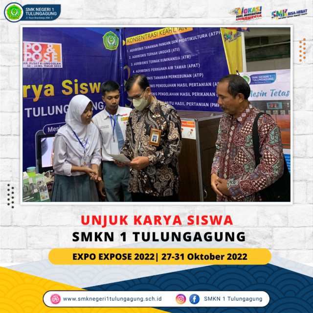 Unjuk karya siswa SMKN 1 Tulungagung pada EXPO DAN EXPOSE SMK-PK Se-JawaTimr