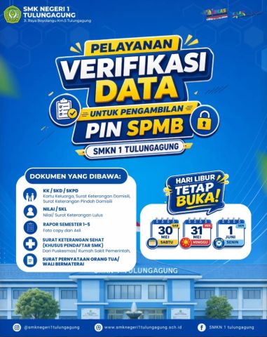 Pelayanan Verifikasi PIN SPMB SMKN 1 Tulungagung