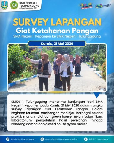 Studi Lapangan Ketahanan Pangan: SMAN 1 Kepanjen Kunjungi SMKN 1 Tulungagung