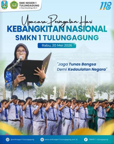 Peringati Harkatnas ke-118, SMKN 1 Tulungagung Gelar Upacara Bendera
