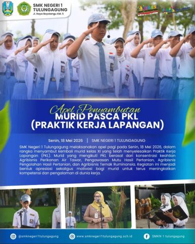 Sambut Siswa PKL, SMKN 1 Tulungagung Gelar Apel Pagi Penuh Semangat
