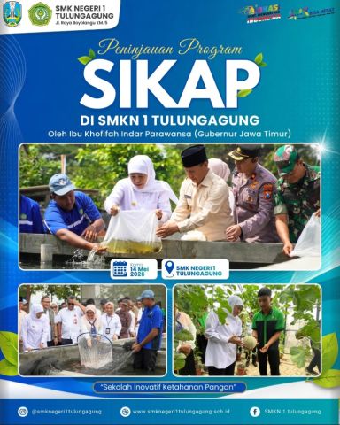 Penijauan Program SIKAP, Gubernur JATIM Panen Bersama Siswa SMKN 1 Tulungagung
