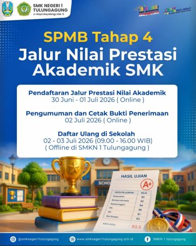 Informasi SPMB Tahap 4 Jalur Nilai Prestasi Akademik SMK