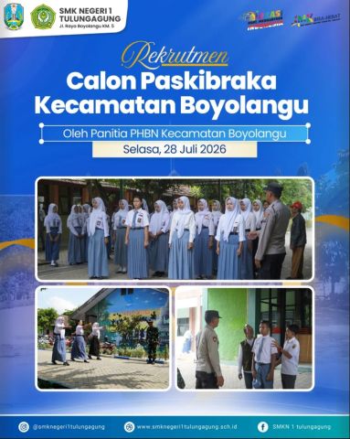 Seleksi Calon Paskibraka Kecamatan Boyolangu 2026 di SMKN 1 Tulungagung