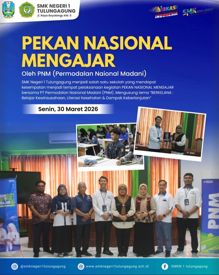 Pekan Nasional Mengajar Bersama PT PNM di SMKN 1 Tulungagung