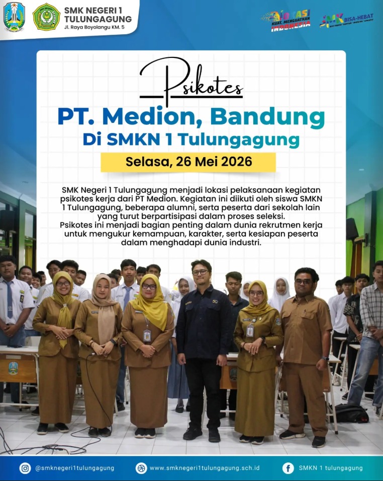 Persiapan Dunia Kerja: Psikotes PT Medion di SMKN 1 Tulungagung