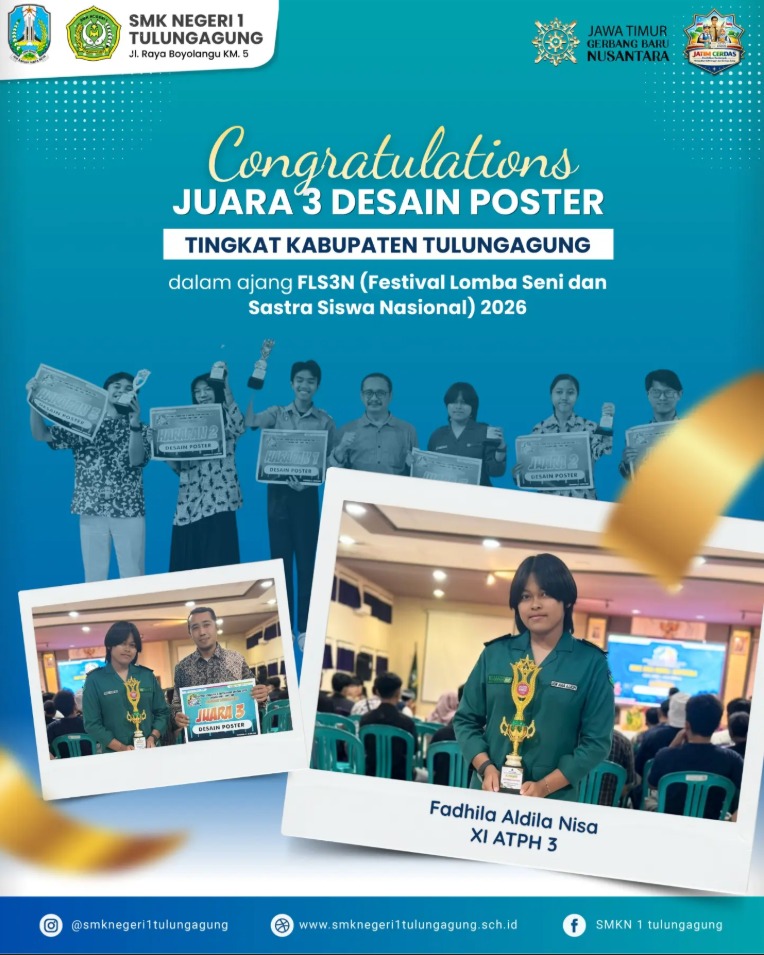 Prestasi FLS3N 2026: Siswa SMKN 1 Tulungagung Raih Juara Desain Poster