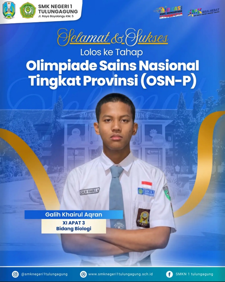 Siswa SMKN 1 Tulungagung Melaju ke OSN Tingkat Provinsi