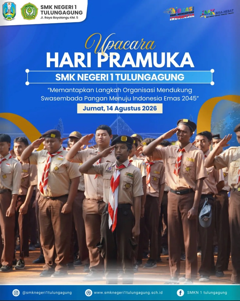 Upacara Peringati Hari Pramuka ke-65 SMKN 1 Tulungagung
