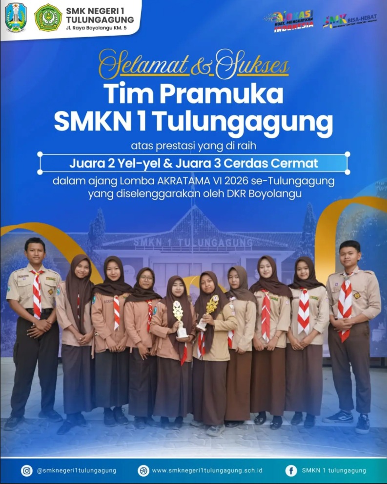 Tim Pramuka SMKN 1 Tulungagung Raih Dua Gelar Juara di AKRATAMA VI 2026