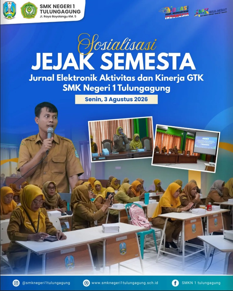 SMKN 1 Tulungagung Gelar Sosialisasi Aplikasi JEJAK SEMESTA bagi Guru dan Karyawan